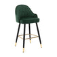 Modern Armless Backrest Counter Stool Iron Bedroom Bar Stool with Cushion and Pedal Blackish Green 1 Piece Counter Stool(26"H) Clearhalo 'Bar Furniture' 'Bar Stools' 'bar_stools' 'furn' 'furn_bar_stools' 'Furniture' 'furniture_bar_stools' 'Kitchen & Dining Furniture' 4729945