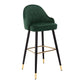 Modern Armless Backrest Counter Stool Iron Bedroom Bar Stool with Cushion and Pedal Blackish Green 1 Piece Bar Stool(30"H) Clearhalo 'Bar Furniture' 'Bar Stools' 'bar_stools' 'furn' 'furn_bar_stools' 'Furniture' 'furniture_bar_stools' 'Kitchen & Dining Furniture' 4729946