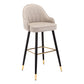 Modern Armless Backrest Counter Stool Iron Bedroom Bar Stool with Cushion and Pedal Light Khaki 1 Piece Bar Stool(30"H) Clearhalo 'Bar Furniture' 'Bar Stools' 'bar_stools' 'furn' 'furn_bar_stools' 'Furniture' 'furniture_bar_stools' 'Kitchen & Dining Furniture' 4729949