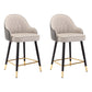 Modern Armless Backrest Counter Stool Iron Bedroom Bar Stool with Cushion and Pedal Grey 2 Piece Set Short Stool(22"H) Clearhalo 'Bar Furniture' 'Bar Stools' 'bar_stools' 'furn' 'furn_bar_stools' 'Furniture' 'furniture_bar_stools' 'Kitchen & Dining Furniture' 4729953