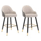Modern Armless Backrest Counter Stool Iron Bedroom Bar Stool with Cushion and Pedal Grey 2 Piece Set Counter Stool(26"H) Clearhalo 'Bar Furniture' 'Bar Stools' 'bar_stools' 'furn' 'furn_bar_stools' 'Furniture' 'furniture_bar_stools' 'Kitchen & Dining Furniture' 4729954
