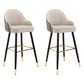 Modern Armless Backrest Counter Stool Iron Bedroom Bar Stool with Cushion and Pedal Grey 2 Piece Set Bar Stool(30"H) Clearhalo 'Bar Furniture' 'Bar Stools' 'bar_stools' 'furn' 'furn_bar_stools' 'Furniture' 'furniture_bar_stools' 'Kitchen & Dining Furniture' 4729955