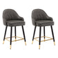 Modern Armless Backrest Counter Stool Iron Bedroom Bar Stool with Cushion and Pedal Dark Gray 2 Piece Set Short Stool(22"H) Clearhalo 'Bar Furniture' 'Bar Stools' 'bar_stools' 'furn' 'furn_bar_stools' 'Furniture' 'furniture_bar_stools' 'Kitchen & Dining Furniture' 4729956