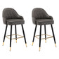 Modern Armless Backrest Counter Stool Iron Bedroom Bar Stool with Cushion and Pedal Dark Gray 2 Piece Set Counter Stool(26"H) Clearhalo 'Bar Furniture' 'Bar Stools' 'bar_stools' 'furn' 'furn_bar_stools' 'Furniture' 'furniture_bar_stools' 'Kitchen & Dining Furniture' 4729957