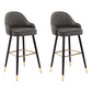 Modern Armless Backrest Counter Stool Iron Bedroom Bar Stool with Cushion and Pedal Dark Gray 2 Piece Set Bar Stool(30"H) Clearhalo 'Bar Furniture' 'Bar Stools' 'bar_stools' 'furn' 'furn_bar_stools' 'Furniture' 'furniture_bar_stools' 'Kitchen & Dining Furniture' 4729958