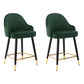 Modern Armless Backrest Counter Stool Iron Bedroom Bar Stool with Cushion and Pedal Blackish Green 2 Piece Set Short Stool(22"H) Clearhalo 'Bar Furniture' 'Bar Stools' 'bar_stools' 'furn' 'furn_bar_stools' 'Furniture' 'furniture_bar_stools' 'Kitchen & Dining Furniture' 4729965