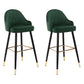 Modern Armless Backrest Counter Stool Iron Bedroom Bar Stool with Cushion and Pedal Blackish Green 2 Piece Set Bar Stool(30"H) Clearhalo 'Bar Furniture' 'Bar Stools' 'bar_stools' 'furn' 'furn_bar_stools' 'Furniture' 'furniture_bar_stools' 'Kitchen & Dining Furniture' 4729967