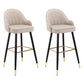 Modern Armless Backrest Counter Stool Iron Bedroom Bar Stool with Cushion and Pedal Light Khaki 2 Piece Set Bar Stool(30"H) Clearhalo 'Bar Furniture' 'Bar Stools' 'bar_stools' 'furn' 'furn_bar_stools' 'Furniture' 'furniture_bar_stools' 'Kitchen & Dining Furniture' 4729970