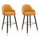 Modern Armless Backrest Counter Stool Iron Bedroom Bar Stool with Cushion and Pedal Orange 2 Piece Set Bar Stool(30"H) Clearhalo 'Bar Furniture' 'Bar Stools' 'bar_stools' 'furn' 'furn_bar_stools' 'Furniture' 'furniture_bar_stools' 'Kitchen & Dining Furniture' 4729973