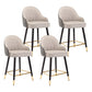 Modern Armless Backrest Counter Stool Iron Bedroom Bar Stool with Cushion and Pedal Grey 4 Piece Set Short Stool(22"H) Clearhalo 'Bar Furniture' 'Bar Stools' 'bar_stools' 'furn' 'furn_bar_stools' 'Furniture' 'furniture_bar_stools' 'Kitchen & Dining Furniture' 4729974