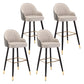 Modern Armless Backrest Counter Stool Iron Bedroom Bar Stool with Cushion and Pedal Grey 4 Piece Set Bar Stool(30"H) Clearhalo 'Bar Furniture' 'Bar Stools' 'bar_stools' 'furn' 'furn_bar_stools' 'Furniture' 'furniture_bar_stools' 'Kitchen & Dining Furniture' 4729976