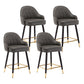 Modern Armless Backrest Counter Stool Iron Bedroom Bar Stool with Cushion and Pedal Dark Gray 4 Piece Set Short Stool(22"H) Clearhalo 'Bar Furniture' 'Bar Stools' 'bar_stools' 'furn' 'furn_bar_stools' 'Furniture' 'furniture_bar_stools' 'Kitchen & Dining Furniture' 4729977
