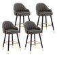 Modern Armless Backrest Counter Stool Iron Bedroom Bar Stool with Cushion and Pedal Dark Gray 4 Piece Set Counter Stool(26"H) Clearhalo 'Bar Furniture' 'Bar Stools' 'bar_stools' 'furn' 'furn_bar_stools' 'Furniture' 'furniture_bar_stools' 'Kitchen & Dining Furniture' 4729978