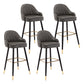 Modern Armless Backrest Counter Stool Iron Bedroom Bar Stool with Cushion and Pedal Dark Gray 4 Piece Set Bar Stool(30"H) Clearhalo 'Bar Furniture' 'Bar Stools' 'bar_stools' 'furn' 'furn_bar_stools' 'Furniture' 'furniture_bar_stools' 'Kitchen & Dining Furniture' 4729979