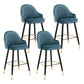 Modern Armless Backrest Counter Stool Iron Bedroom Bar Stool with Cushion and Pedal Royal Blue 4 Piece Set Counter Stool(26"H) Clearhalo 'Bar Furniture' 'Bar Stools' 'bar_stools' 'furn' 'furn_bar_stools' 'Furniture' 'furniture_bar_stools' 'Kitchen & Dining Furniture' 4729984