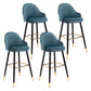 Modern Armless Backrest Counter Stool Iron Bedroom Bar Stool with Cushion and Pedal Royal Blue 4 Piece Set Bar Stool(30"H) Clearhalo 'Bar Furniture' 'Bar Stools' 'bar_stools' 'furn' 'furn_bar_stools' 'Furniture' 'furniture_bar_stools' 'Kitchen & Dining Furniture' 4729985