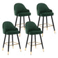 Modern Armless Backrest Counter Stool Iron Bedroom Bar Stool with Cushion and Pedal Blackish Green 4 Piece Set Counter Stool(26"H) Clearhalo 'Bar Furniture' 'Bar Stools' 'bar_stools' 'furn' 'furn_bar_stools' 'Furniture' 'furniture_bar_stools' 'Kitchen & Dining Furniture' 4729987