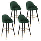 Modern Armless Backrest Counter Stool Iron Bedroom Bar Stool with Cushion and Pedal Blackish Green 4 Piece Set Bar Stool(30"H) Clearhalo 'Bar Furniture' 'Bar Stools' 'bar_stools' 'furn' 'furn_bar_stools' 'Furniture' 'furniture_bar_stools' 'Kitchen & Dining Furniture' 4729988