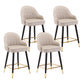 Modern Armless Backrest Counter Stool Iron Bedroom Bar Stool with Cushion and Pedal Light Khaki 4 Piece Set Short Stool(22"H) Clearhalo 'Bar Furniture' 'Bar Stools' 'bar_stools' 'furn' 'furn_bar_stools' 'Furniture' 'furniture_bar_stools' 'Kitchen & Dining Furniture' 4729989