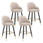 Modern Armless Backrest Counter Stool Iron Bedroom Bar Stool with Cushion and Pedal Light Khaki 4 Piece Set Counter Stool(26"H) Clearhalo 'Bar Furniture' 'Bar Stools' 'bar_stools' 'furn' 'furn_bar_stools' 'Furniture' 'furniture_bar_stools' 'Kitchen & Dining Furniture' 4729990