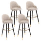 Modern Armless Backrest Counter Stool Iron Bedroom Bar Stool with Cushion and Pedal Light Khaki 4 Piece Set Bar Stool(30"H) Clearhalo 'Bar Furniture' 'Bar Stools' 'bar_stools' 'furn' 'furn_bar_stools' 'Furniture' 'furniture_bar_stools' 'Kitchen & Dining Furniture' 4729991