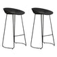 Modern Armless Backrest Counter Stool Iron Bar Stool with Plastic Seat and Pedal Black 2 Piece Set Clearhalo 'Bar Furniture' 'Bar Stools' 'bar_stools' 'furn' 'furn_bar_stools' 'Furniture' 'furniture_bar_stools' 'Kitchen & Dining Furniture' 4730002