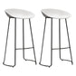 Modern Armless Backrest Counter Stool Iron Bar Stool with Plastic Seat and Pedal White 2 Piece Set Clearhalo 'Bar Furniture' 'Bar Stools' 'bar_stools' 'furn' 'furn_bar_stools' 'Furniture' 'furniture_bar_stools' 'Kitchen & Dining Furniture' 4730004