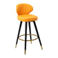 Modern Armless Backrest Counter Stool Iron Study Bar Stool with Cushion and Pedal Light Yellow 1 Piece Clearhalo 'Bar Furniture' 'Bar Stools' 'bar_stools' 'furn' 'furn_bar_stools' 'Furniture' 'furniture_bar_stools' 'Kitchen & Dining Furniture' 4730024