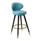 Modern Armless Backrest Counter Stool Iron Study Bar Stool with Cushion and Pedal Light Royal Blue 1 Piece Clearhalo 'Bar Furniture' 'Bar Stools' 'bar_stools' 'furn' 'furn_bar_stools' 'Furniture' 'furniture_bar_stools' 'Kitchen & Dining Furniture' 4730028
