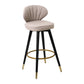 Modern Armless Backrest Counter Stool Iron Study Bar Stool with Cushion and Pedal Light Apricot 1 Piece Clearhalo 'Bar Furniture' 'Bar Stools' 'bar_stools' 'furn' 'furn_bar_stools' 'Furniture' 'furniture_bar_stools' 'Kitchen & Dining Furniture' 4730032