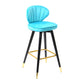 Modern Armless Backrest Counter Stool Iron Study Bar Stool with Cushion and Pedal Sky Blue 1 Piece Clearhalo 'Bar Furniture' 'Bar Stools' 'bar_stools' 'furn' 'furn_bar_stools' 'Furniture' 'furniture_bar_stools' 'Kitchen & Dining Furniture' 4730035