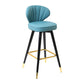 Modern Armless Backrest Counter Stool Iron Study Bar Stool with Cushion and Pedal Lake Blue 1 Piece Clearhalo 'Bar Furniture' 'Bar Stools' 'bar_stools' 'furn' 'furn_bar_stools' 'Furniture' 'furniture_bar_stools' 'Kitchen & Dining Furniture' 4730042