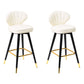 Modern Armless Backrest Counter Stool Iron Study Bar Stool with Cushion and Pedal White 2 Piece Set Clearhalo 'Bar Furniture' 'Bar Stools' 'bar_stools' 'furn' 'furn_bar_stools' 'Furniture' 'furniture_bar_stools' 'Kitchen & Dining Furniture' 4730053