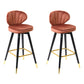 Modern Armless Backrest Counter Stool Iron Study Bar Stool with Cushion and Pedal Brown 2 Piece Set Clearhalo 'Bar Furniture' 'Bar Stools' 'bar_stools' 'furn' 'furn_bar_stools' 'Furniture' 'furniture_bar_stools' 'Kitchen & Dining Furniture' 4730062