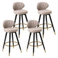 Modern Armless Backrest Counter Stool Iron Study Bar Stool with Cushion and Pedal Light Apricot 4 Piece Set Clearhalo 'Bar Furniture' 'Bar Stools' 'bar_stools' 'furn' 'furn_bar_stools' 'Furniture' 'furniture_bar_stools' 'Kitchen & Dining Furniture' 4730071