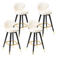 Modern Armless Backrest Counter Stool Iron Study Bar Stool with Cushion and Pedal White 4 Piece Set Clearhalo 'Bar Furniture' 'Bar Stools' 'bar_stools' 'furn' 'furn_bar_stools' 'Furniture' 'furniture_bar_stools' 'Kitchen & Dining Furniture' 4730072