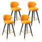 Modern Armless Backrest Counter Stool Iron Study Bar Stool with Cushion and Pedal Ginger 4 Piece Set Clearhalo 'Bar Furniture' 'Bar Stools' 'bar_stools' 'furn' 'furn_bar_stools' 'Furniture' 'furniture_bar_stools' 'Kitchen & Dining Furniture' 4730075