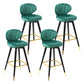 Modern Armless Backrest Counter Stool Iron Study Bar Stool with Cushion and Pedal Blackish Green 4 Piece Set Clearhalo 'Bar Furniture' 'Bar Stools' 'bar_stools' 'furn' 'furn_bar_stools' 'Furniture' 'furniture_bar_stools' 'Kitchen & Dining Furniture' 4730079
