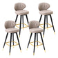 Modern Armless Backrest Counter Stool Iron Study Bar Stool with Cushion and Pedal Apricot 4 Piece Set Clearhalo 'Bar Furniture' 'Bar Stools' 'bar_stools' 'furn' 'furn_bar_stools' 'Furniture' 'furniture_bar_stools' 'Kitchen & Dining Furniture' 4730082