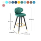 Modern Armless Backrest Counter Stool Iron Study Bar Stool with Cushion and Pedal Clearhalo 'Bar Furniture' 'Bar Stools' 'bar_stools' 'furn' 'furn_bar_stools' 'Furniture' 'furniture_bar_stools' 'Kitchen & Dining Furniture' 4730085