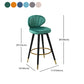 Modern Armless Backrest Counter Stool Iron Study Bar Stool with Cushion and Pedal Clearhalo 'Bar Furniture' 'Bar Stools' 'bar_stools' 'furn' 'furn_bar_stools' 'Furniture' 'furniture_bar_stools' 'Kitchen & Dining Furniture' 4730086