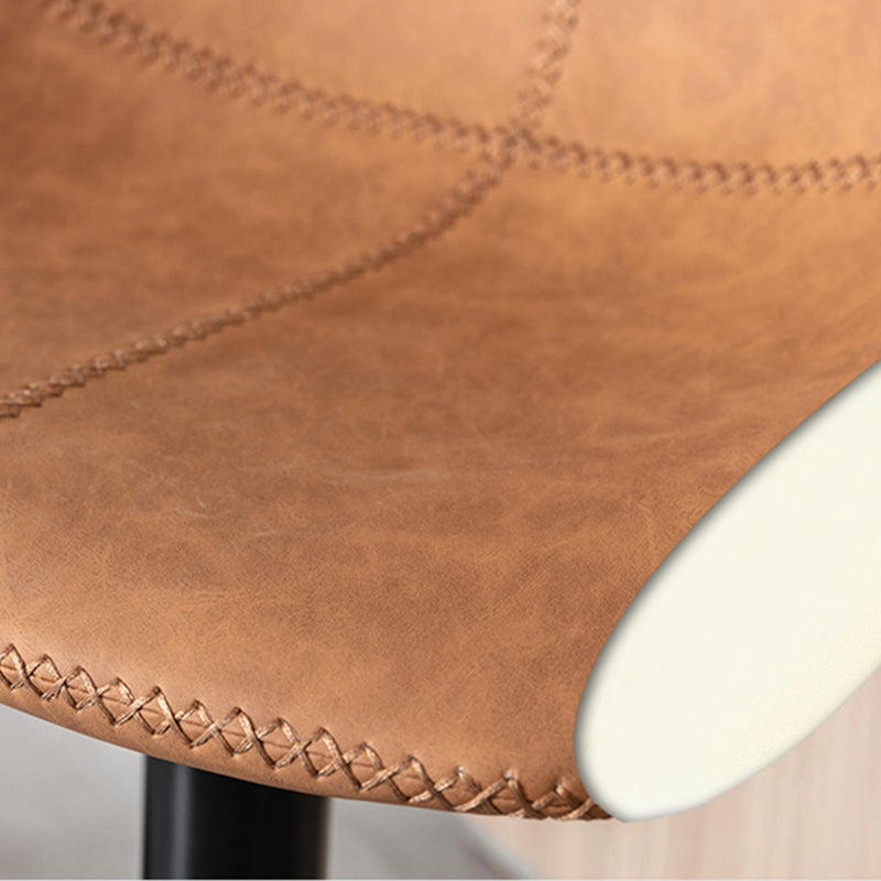 Modern Leather Adjustable Height Barstool Indoor Bar Stool with Low Back Clearhalo 'Bar Furniture' 'Bar Stools' 'bar_stools' 'furn' 'furn_bar_stools' 'Furniture' 'furniture_bar_stools' 'Kitchen & Dining Furniture' 4730098