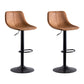 Modern Leather Adjustable Height Barstool Indoor Bar Stool with Low Back Light Brown 2 Piece Set Clearhalo 'Bar Furniture' 'Bar Stools' 'bar_stools' 'furn' 'furn_bar_stools' 'Furniture' 'furniture_bar_stools' 'Kitchen & Dining Furniture' 4730106