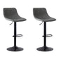 Modern Leather Adjustable Height Barstool Indoor Bar Stool with Low Back Grey 2 Piece Set Clearhalo 'Bar Furniture' 'Bar Stools' 'bar_stools' 'furn' 'furn_bar_stools' 'Furniture' 'furniture_bar_stools' 'Kitchen & Dining Furniture' 4730107