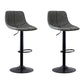 Modern Leather Adjustable Height Barstool Indoor Bar Stool with Low Back Light Gray 2 Piece Set Clearhalo 'Bar Furniture' 'Bar Stools' 'bar_stools' 'furn' 'furn_bar_stools' 'Furniture' 'furniture_bar_stools' 'Kitchen & Dining Furniture' 4730109