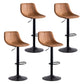 Modern Leather Adjustable Height Barstool Indoor Bar Stool with Low Back Light Brown 4 Piece Set Clearhalo 'Bar Furniture' 'Bar Stools' 'bar_stools' 'furn' 'furn_bar_stools' 'Furniture' 'furniture_bar_stools' 'Kitchen & Dining Furniture' 4730114