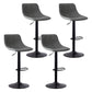 Modern Leather Adjustable Height Barstool Indoor Bar Stool with Low Back Grey 4 Piece Set Clearhalo 'Bar Furniture' 'Bar Stools' 'bar_stools' 'furn' 'furn_bar_stools' 'Furniture' 'furniture_bar_stools' 'Kitchen & Dining Furniture' 4730115