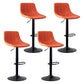 Modern Leather Adjustable Height Barstool Indoor Bar Stool with Low Back Orange 4 Piece Set Clearhalo 'Bar Furniture' 'Bar Stools' 'bar_stools' 'furn' 'furn_bar_stools' 'Furniture' 'furniture_bar_stools' 'Kitchen & Dining Furniture' 4730116