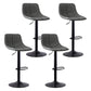 Modern Leather Adjustable Height Barstool Indoor Bar Stool with Low Back Light Gray 4 Piece Set Clearhalo 'Bar Furniture' 'Bar Stools' 'bar_stools' 'furn' 'furn_bar_stools' 'Furniture' 'furniture_bar_stools' 'Kitchen & Dining Furniture' 4730117