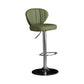 Contemporary Leather Swivel Barstool Indoor Bar Stool with Iron Legs and Low Back Green Silver 1 Piece Clearhalo 'Bar Furniture' 'Bar Stools' 'bar_stools' 'furn' 'furn_bar_stools' 'Furniture' 'furniture_bar_stools' 'Kitchen & Dining Furniture' 4730130
